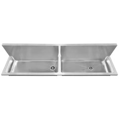 WHITEHAUS 72″ Noah’s Collection Stainless Steel Double Bowl Wall Mount Utility Sink - WHNCD72
