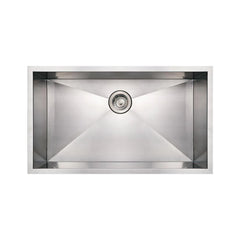 WHITEHAUS 32″ Noah’s Collection Brushed Stainless Steel Commercial Single Bowl Undermount Sink - WHNCM3219