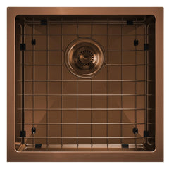WHITEHAUS 18″ Noah plus Single Bowl 16 Gauge Linen Textured Dual-Mount Kitchen Sink Set - WHNPL1818