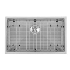 WHITEHAUS 30″ Noah plus Heavy Duty, 16 Gauge Single Bowl Dual-Mount Sink Set - WHNPL3018-BSS