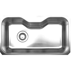 WHITEHAUS 32″ Noah’s Collection Brushed Stainless Steel Single Bowl Undermount Sink - WHNUA3016