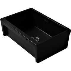 WHITEHAUS 30″ Glencove Reversible Fireclay Kitchen Sink with Elegant Beveled Front Apron - WHQ5530