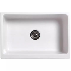 WHITEHAUS 30″ Glencove Reversible Fireclay Kitchen Sink with Elegant Beveled Front Apron - WHQ5530