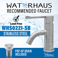 WHITEHAUS Waterhaus Solid Stainless Steel, Single Hole, Extended Single Lever Lavatory Faucet - WHS0221-SB