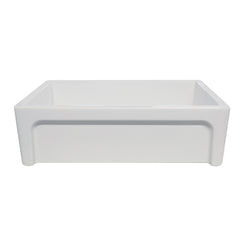 WHITEHAUS 33″ St. Ives Reversible Fireclay Kitchen Sink with Embossed Vine Design - WHSIV3333