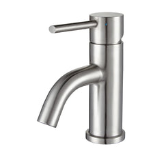 WHITEHAUS Waterhaus Solid Stainless Steel, Single Hole, Single Lever Lavatory Faucet with Matching Pop-Up Waste - WHS0111-SB