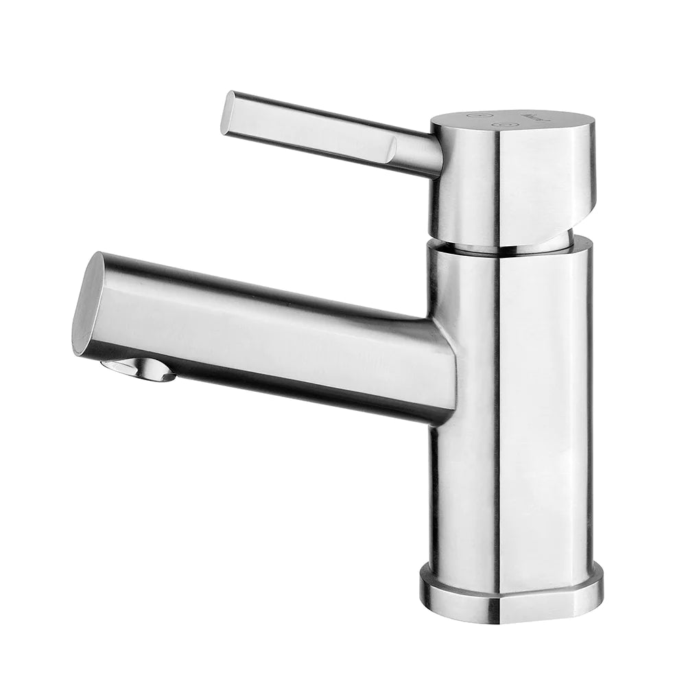 WHITEHAUS Waterhaus Solid Stainless Steel, Single Hole, Single Lever Lavatory Faucet - WHS0311-SB-BSS