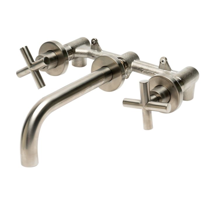 ALFI 8" Widespread Wall-Mounted Cross Handle Faucet - AB1035