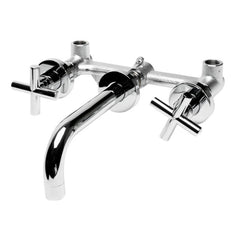 ALFI 8" Widespread Wall-Mounted Cross Handle Faucet - AB1035