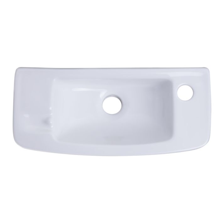 ALFI 18" Small White Porcelain Wall Mount Bathroom Sink Basin - AB103