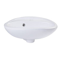ALFI 14" White Rounded Porcelain Wall Mount Bathroom Sink Basin - AB106