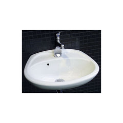 ALFI 14" White Rounded Porcelain Wall Mount Bathroom Sink Basin - AB106