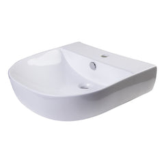 ALFI 20" White D-Bowl Porcelain Wall Mounted Bath Sink - AB110