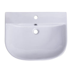 ALFI 24" White D-Bowl Porcelain Wall Mounted Bath Sink - AB111