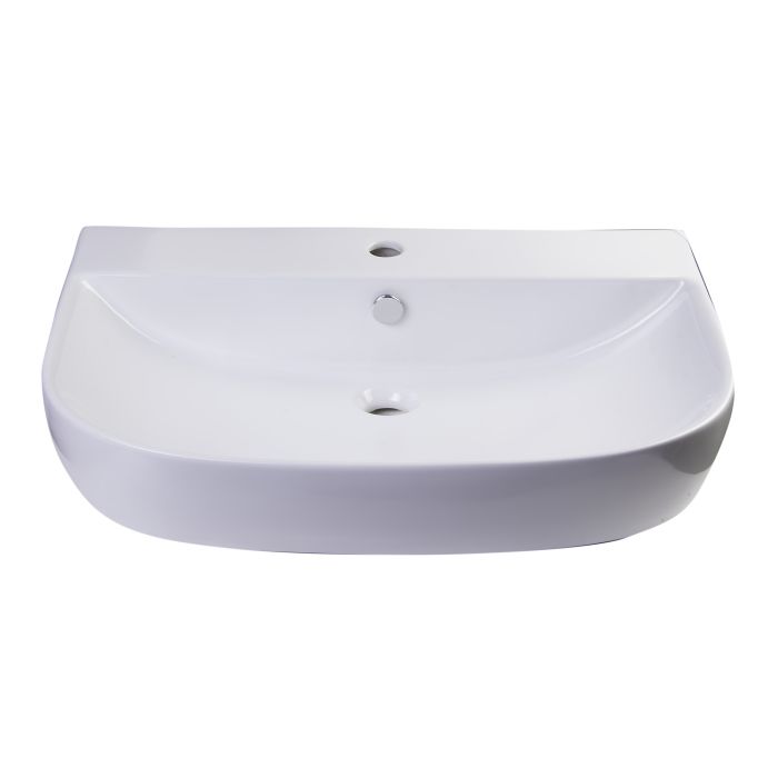 ALFI 28" White D-Bowl Porcelain Wall Mounted Bath Sink - AB112