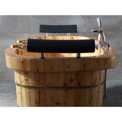 ALFI 65" 2 Person Free Standing Cedar Wooden Bathtub with Fixtures & Headrests - AB1130