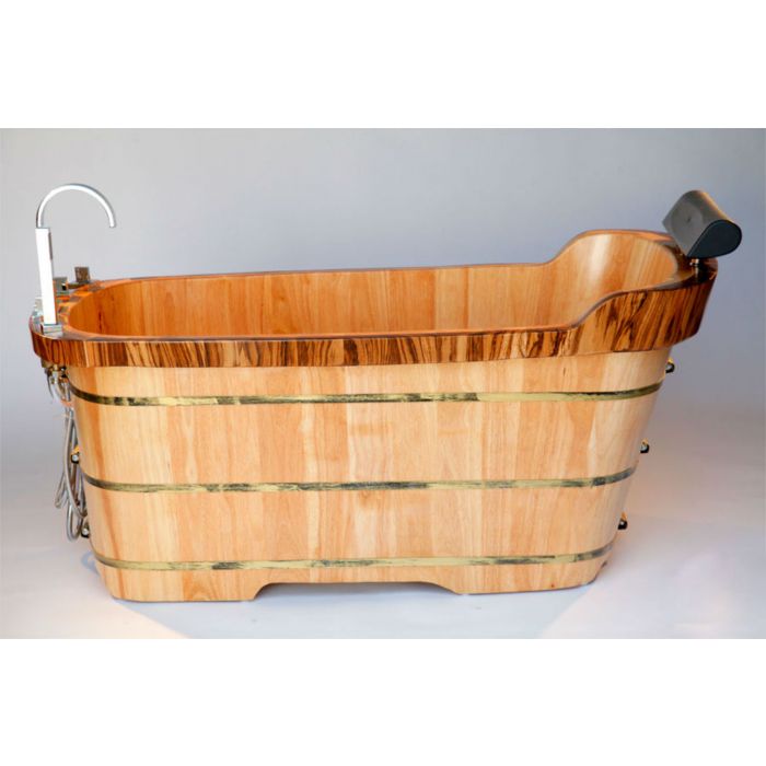 ALFI 59'' Free Standing Wooden Bathtub with Tub Filler - AB1148