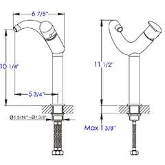 ALFI Single Lever Tall Wave Bathroom Faucet Polished & Brushed - AB1570