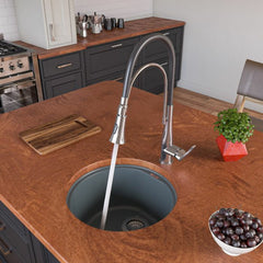 ALFI 17" Undermount Round Granite Composite Prep Sink - AB1717UM