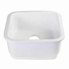 ALFI 18" Square White Fireclay Kitchen Prep Sink - AB1818S