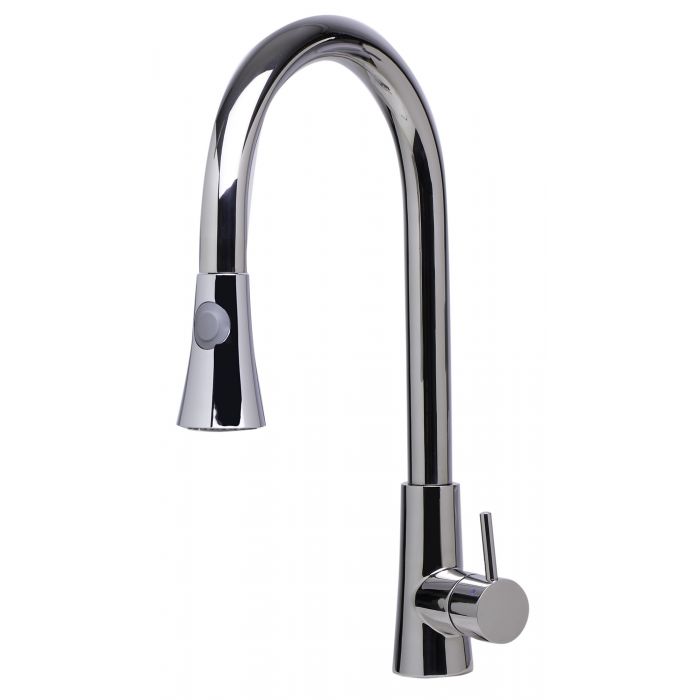 ALFI Solid Stainless Steel Two Mode Pull Down Kitchen Faucet - AB2034