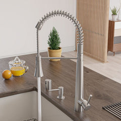 ALFI Solid Stainless Steel Commercial Spring Kitchen Faucet - AB2039S