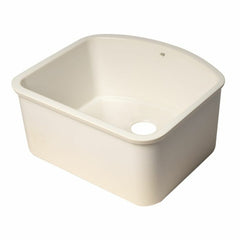 ALFI 24" White Fireclay Undermount D-Shaped Kitchen Sink - AB2417C (Discontinued)