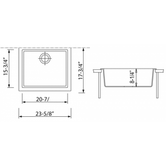 ALFI 24" Undermount Single Granite Composite Kitchen Sink - AB2420UM