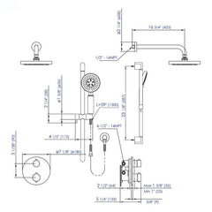 ALFI Round Style 2 Way Thermostatic Shower Set - AB2545