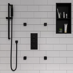 ALFI 3-Way Thermostatic Valve Shower Mixer Square Knobs - AB2801