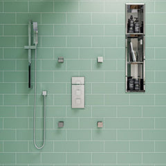 ALFI 3-Way Thermostatic Valve Shower Mixer Square Knobs - AB2801