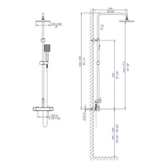 ALFI Square Style Thermostatic Exposed Shower Set - AB2862