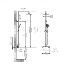 ALFI  Round Style Thermostatic Exposed Shower Set - AB2867