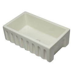 ALFI 30" Reversible Smooth/Fluted Single Fireclay Farm Sink - AB3018HS