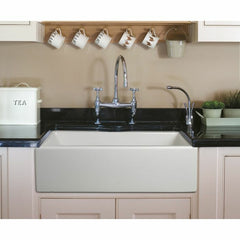 ALFI 30" Reversible Smooth/Fluted Single Fireclay Farm Sink - AB3018HS