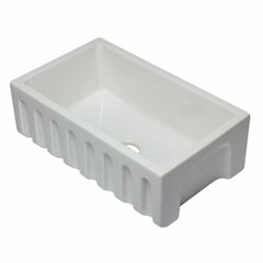 ALFI 30" Reversible Smooth/Fluted Single Fireclay Farm Sink - AB3018HS