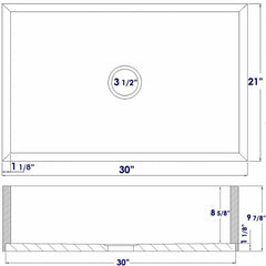 ALFI 30" Single Bowl Bamboo Farmhouse Apron Front Kitchen Sink - AB3021