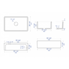 ALFI 33" Reversible Single Fireclay Farmhouse Kitchen Sink - AB3320SB