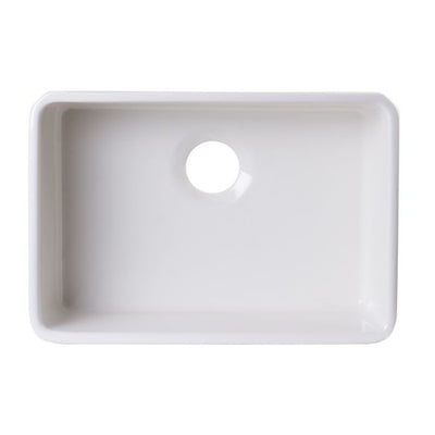 ALFI 23'' Fireclay Single Bowl Farmhouse Apron Kitchen Sink - AB503