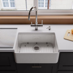 ALFI 23'' Fireclay Single Bowl Farmhouse Apron Kitchen Sink - AB503