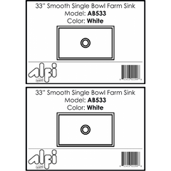 ALFI 36" Smooth Apron Single Bowl Fireclay Farm Sink - AB536