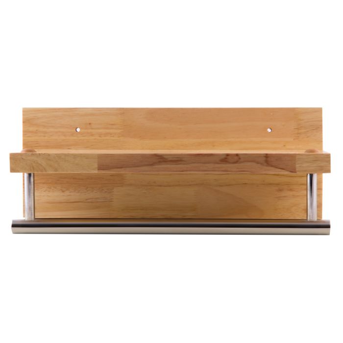ALFI 16" Wooden Shelf With Chrome Towel Bar - AB5511