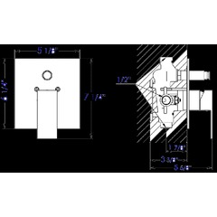 ALFI Single Lever Bath Shower Valve Diverter Polished/Brushed - AB5601