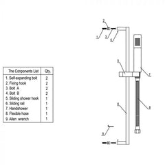 ALFI Sliding Rail Hand Shower Set in Polished or Brushed - AB7606