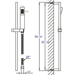 ALFI Sliding Rail Hand Shower Set in Polished or Brushed - AB7606