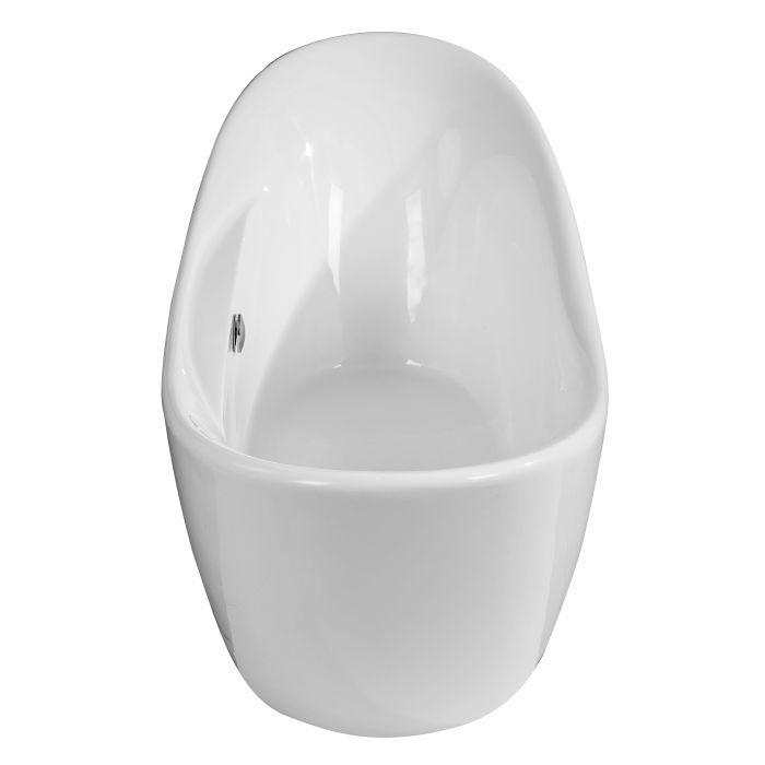 ALFI  68" White Oval Acrylic Free Standing Soaking Bathtub - AB8803