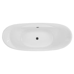 ALFI  68" White Oval Acrylic Free Standing Soaking Bathtub - AB8803
