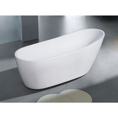 ALFI 68" White Oval Acrylic Free Standing Soaking Bathtub - AB8826