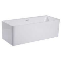 ALFI  59" White Rectangular Acrylic Free Standing Soaking Bathtub - AB8858