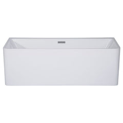 ALFI  59" White Rectangular Acrylic Free Standing Soaking Bathtub - AB8858